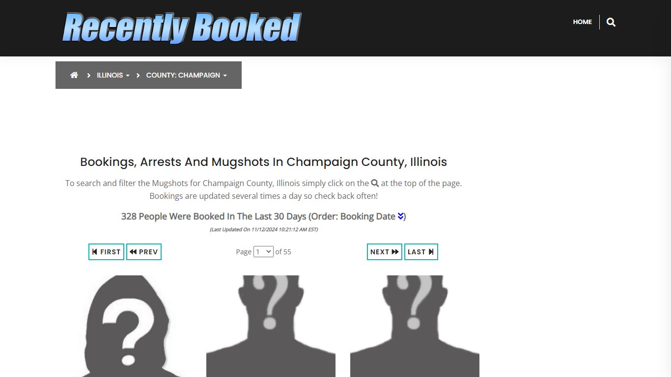 Bookings, Arrests and Mugshots in Champaign County, Illinois